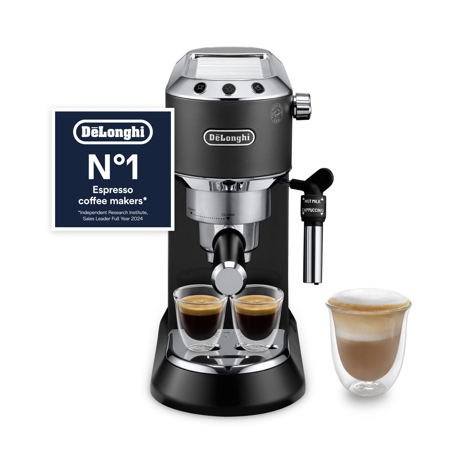 De’Longhi Dedica Manual Espresso Machine, Black - EC685