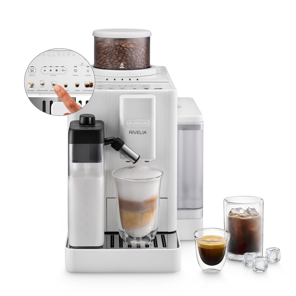 De’Longhi Rivelia Start  Fully Automatic Coffee Machine – White-EXAM420.55.WXL
