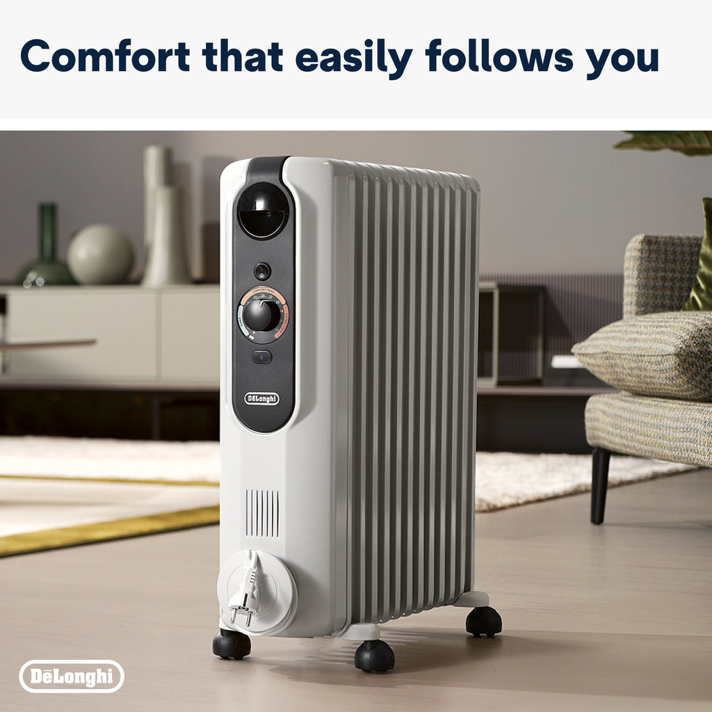 De’Longhi Radiant Heater, 2500 Watt, 12 Fins, White - TRRSE1225